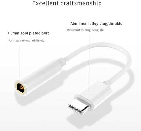 1744 Type C To 3.5mm Kulaklık Ses Çevirici Dönüştürücü USB Type-C Male to 3.5 mm Female Stereo Audio Adapter Aux Adaptör (Samsun modeller ile uyumlu değildir)