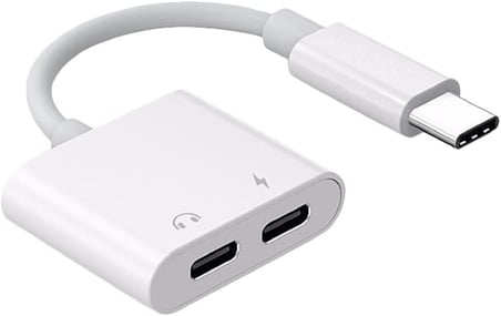 5067 Type C To Kulaklık Hızlı Şarj Giriş Çevirici Çoklayıcı Çoğaltıcı Splitter Adaptör