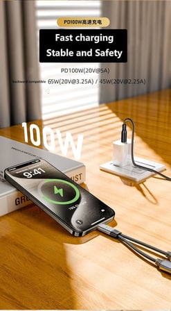 2in 1 100W Type C to Type C & Type C Hızlı Şarj Kulaklık Arama Dönüştürücü OTGTC