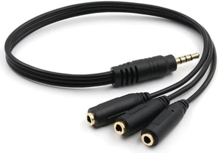 0043 Kulaklık Mikrofon Çoklayıcı 3 Port 3.5mm Splitter Çevirici 30Cm 3,5 mm Erkek 1X Adet - 3,5 DişiX3 Adet KULAKLIK ÇOKLAYICI, SpLİTTER Tüm 3,5mm portu bulunan cihazla Dönüştürücü Adaptör