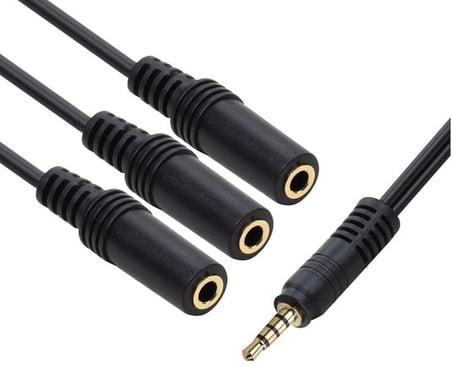 0043 Kulaklık Mikrofon Çoklayıcı 3 Port 3.5mm Splitter Çevirici 30Cm 3,5 mm Erkek 1X Adet - 3,5 DişiX3 Adet KULAKLIK ÇOKLAYICI, SpLİTTER Tüm 3,5mm portu bulunan cihazla Dönüştürücü Adaptör