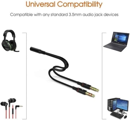 Tek Girişli Kulaklığı Bilgisayara Bağlama, Kulaklık ve Mikrofon Ayırıcı, 1 Dişi 2 Ekek 3.5mm Jak Mikrofonlu Kulaklık Ayırıcı, Çevirici aux 3.5MM STEREO DİŞİ X 2 STEREO ERKEK KULAKLIK ayırıcı