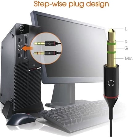 Tek Girişli Kulaklığı Bilgisayara Bağlama, Kulaklık ve Mikrofon Ayırıcı, 1 Dişi 2 Ekek 3.5mm Jak Mikrofonlu Kulaklık Ayırıcı, Çevirici aux 3.5MM STEREO DİŞİ X 2 STEREO ERKEK KULAKLIK ayırıcı