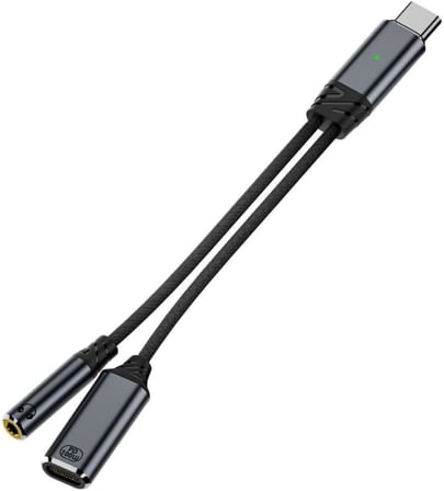 Type C to 2in1 3.5mm & Type-C Çevirici Dönüştürücü Kulaklık ve Hızlı Şarj
