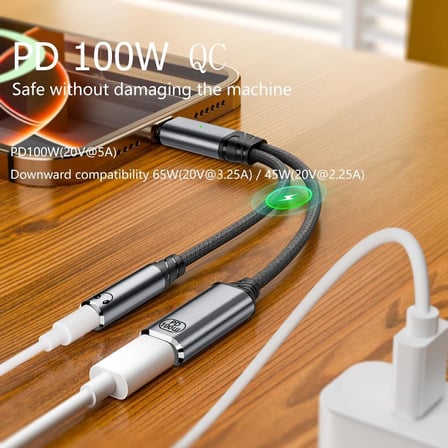 Type C to 2in1 3.5mm & Type-C Çevirici Dönüştürücü Kulaklık ve Hızlı Şarj
