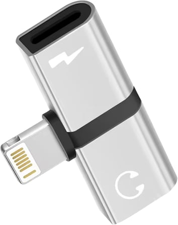 Lightning Çoğaltıcı Adaptör 2'si 1 Arada – Çift Lightning Girişli Şarj ve Kulaklık Dönüştürücü, Aynı Anda Şarj ve Müzik Dinleme, iPhone Uyumlu, Gümüş