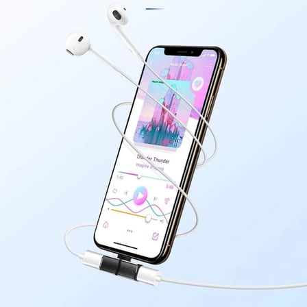 Lightning Çoğaltıcı Adaptör 2'si 1 Arada – Çift Lightning Girişli Şarj ve Kulaklık Dönüştürücü, Aynı Anda Şarj ve Müzik Dinleme, iPhone Uyumlu, Gümüş