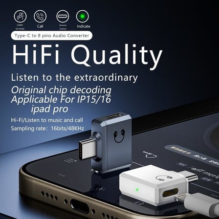 Type C to Lightning Kulaklık Dönüştürücü iPhone iPad Macbook Yuva Çevirici Müzik Dinleme Arama OTGKLG
