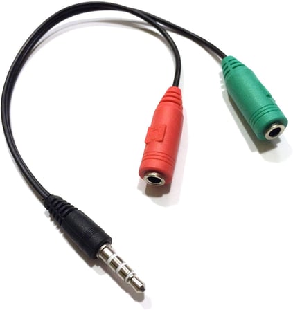 3,5 mm Akıllı Telefon Adaptörüne PC Kulaklığı - Çift 3,5 mm'den 3,5 mm'ye dönüştürün, Apple iPhone 6/6S/6+/5S/SE iPad Samsung Galaxy S10/S9/S8/S7 ve Çoğu Telefonla Uyumlu Bilgisayar