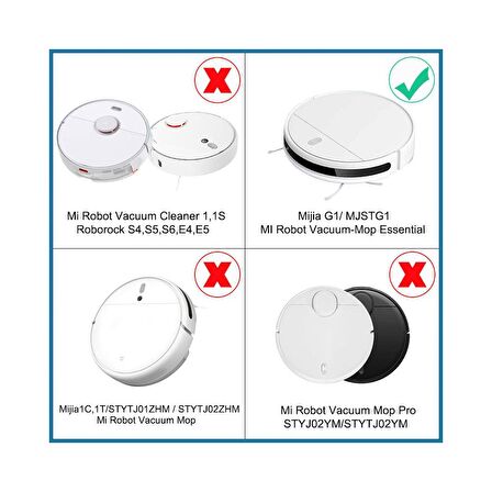 2 Adet Mi Robot Vacuum Mop 2in1 Essential Uyumlu Robot Süpürge Yan Fırça (VİDALI) 