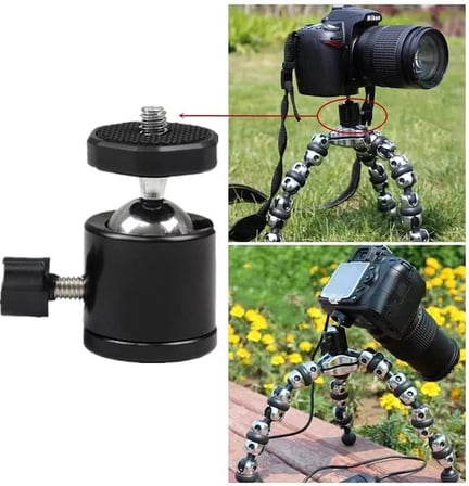 Tripod 90° Yönlendirme Aparatı 360 Derece Dönebilen Başlık Tüm Tripodlara Uyumlu Metal Mafsal Aparatı