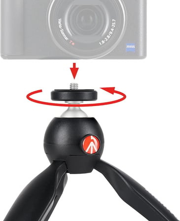 MTPIXIMII-B PIXI Masa Tripodu, 1 kg'a kadar, Kompakt ve sistem kameralar için, Siyah
