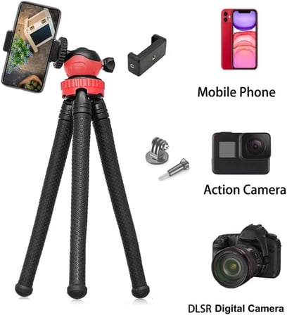 Esnek Monopod Tripod Youtuber Yayıncılar ve Sosya Medya için İdeal 30cm Ahtapot 360 Derece Taşınabilir Ayakları Bükülebilir Selfie Telefon Tutuculu 3 Ayaklı Kampda Tatilde Gezilerde