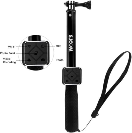 Aksiyon Kameraları 1/4 Vida Uyumlu Uzaktan Kumandalı RF Remote Control Kademeli Monopod Selfie Çubuğu Siyah