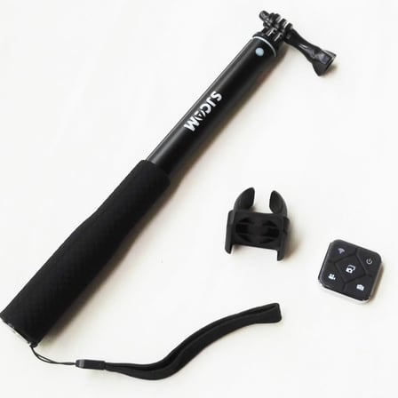 Aksiyon Kameraları 1/4 Vida Uyumlu Uzaktan Kumandalı RF Remote Control Kademeli Monopod Selfie Çubuğu Siyah