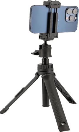 F3 Mini Tripod & Selfie Çubuğu – 2’si 1 Arada, Bluetooth Uzaktan Kumanda, 75 cm Uzayabilen, 2,5 kg Taşıma Kapasiteli, Telefon & Kamera Uyumlu