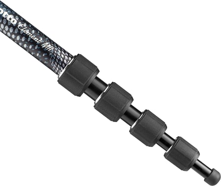 Element MII MMELMIIA5BK, Hafif 5 Bölümlü Alüminyum Seyahat Kamerası Monopod, Bilek Kayışlı, Kauçuk Tutamak, Bükümlü Kilitler, 15 kg kadar yükleme, Kompakt Kameralar için, Aynasız, DSLR