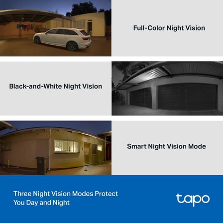 Tapo TC41 2K Dış Mekan Pan/Tilt Güvenlik Wi-Fi Kamera, IP65 Hava Koşullarına Dayanıklı, Hareket Algılama, 360° Görsel Kapsama Alanı, Tam Renkli Gece Görüşü, Yerel Depolama, Alexa ve GoogleHome