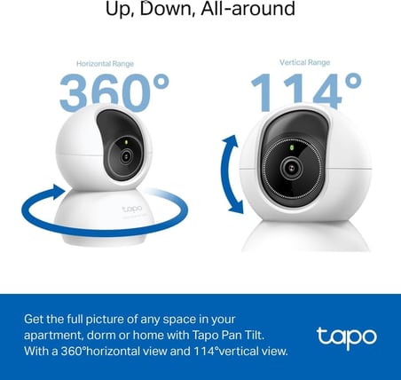 C230, 3K 5MP, Yapay Zeka Desteği, Hareket Takibi, 360°, 12m Gece Görüşü, Çift Yönlü Sesli İletişim, Bulut/Yerel Depolama, Bebek Ağlaması Tespiti,İç Mekan Wi-Fi Güvenlik Kamerası