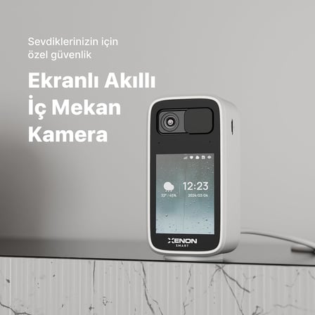 Ev Kamerası (Ekranlı) | 2.5K 4MP Mobil Kontrol WiFi 360° Hareket Takip Bebek Kamerası X7208