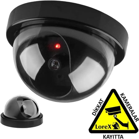 Robotix RB-SK04 Caydırıcı DOME Kamera + Dikkat Kameralar Kayıtta Etiketi - Sahte Kamera