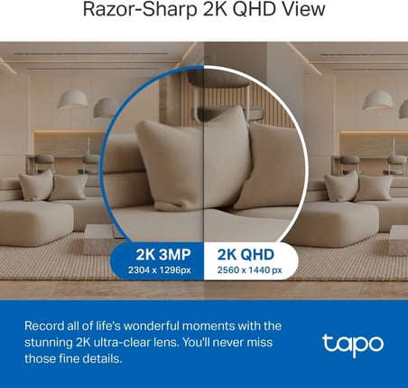 TP-Link Pan/Tilt AI Akıllı Ev Güvenliği Wi-Fi Kamera, Bebek Monitörü, 2K, 4MP, AI Algılama ve Bildirim, Gece Görüşü, İki Yönlü Ses, Ses ve Işık Alarmı, SD Kart Yuvası, Hub Gerekmez (TC72)