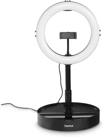 LED halka lamba, tripodlu, cep telefonu katlanabilir (10,2 inç halka lamba, 26,5 cm çap, masa tripodu kamera için, 138 cm'ye kadar uzatılabilir, kısılabilir LED masa halkası ışığı, katlanabilir)