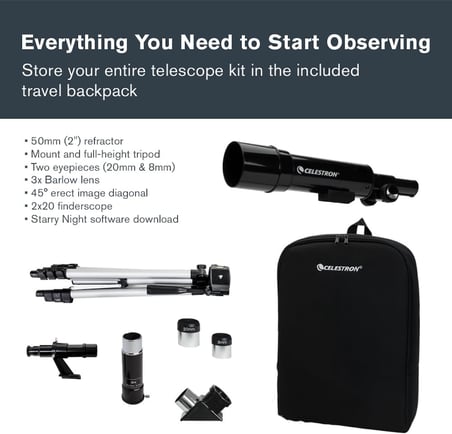 21038 Travel Scope 50 Portable Teleskop