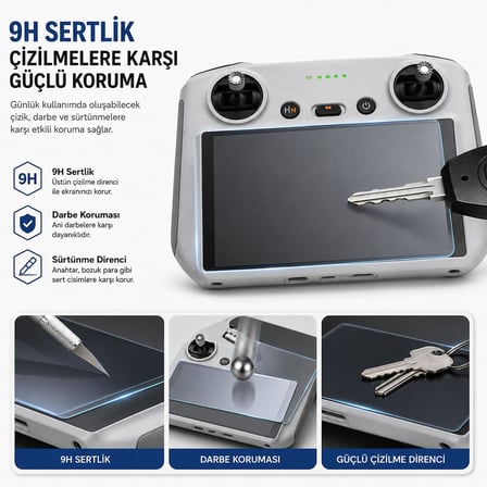 DJI RC/DJI RC 2 ile Uyumlu Nano Ekran Koruyucu, HD Şeffaf, Parmak İzi Önleyici, Çizilme Darbe Korumalı, Hassas Dokunmatik, Kolay Uygulama Ekran Koruma Camı Dron Aksesuar RECİ