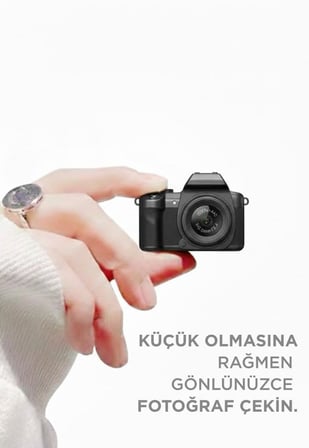 Torima Dijital Fotoğraf Makineleri Video Mini Kamera 2K Video 128GB Destekli CMR42 Siyah