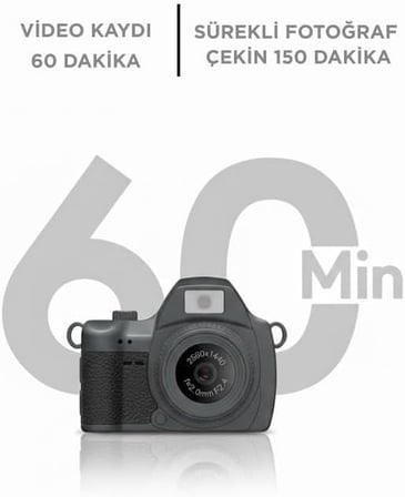 Torima Dijital Fotoğraf Makineleri Video Mini Kamera 2K Video 128GB Destekli CMR42 Siyah