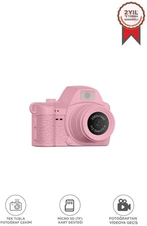 Torima Dijital Fotoğraf Makineleri Video Mini Kamera 2K Video 128GB Destekli CMR42 Pembe