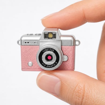Mini Flip Dijital Kamera, 1.47 İnç Ekran, 48M Fotoğraf Çözünürlüğü, 1080P/720P Video, 128GB TF Kart Desteği, Type-C Şarj, Flaşlı, Fotoğraf ve Video Kayıt Özellikli | LK-027 Pembe
