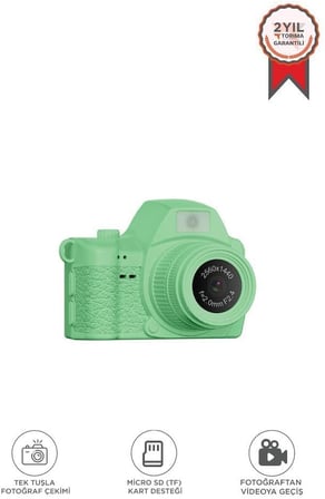 Torima Dijital Fotoğraf Makineleri Video Mini Kamera 2K Video 128GB Destekli CMR42 Yeşil