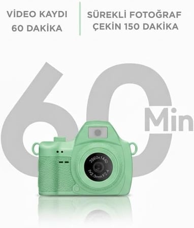 Torima Dijital Fotoğraf Makineleri Video Mini Kamera 2K Video 128GB Destekli CMR42 Yeşil
