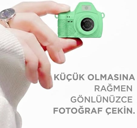 Torima Dijital Fotoğraf Makineleri Video Mini Kamera 2K Video 128GB Destekli CMR42 Yeşil