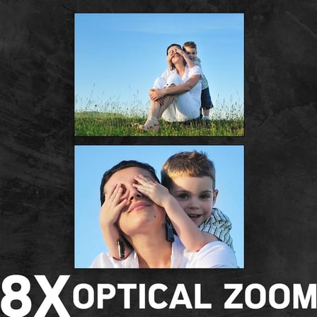 Realishot DC8200 fotoğraf makinesi, dijital kamera, kompakt, 18 MP, Full HD, LCD ekran, 2,7 inç, optik zoom, 8 x lityum pil ve SD kart 16 GB, gümüş
