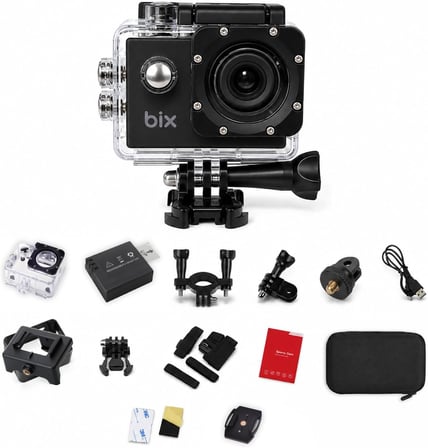 Pulse 2 Wi-Fi 4K 30FPS Aksiyon Kamerası 20 MP Web Kamera Modlu 30 Metre Su Geçirmez Kılıflı Bisiklet Motosiklet Vlog Kamerası Siyah (Siyah)