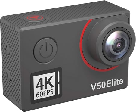 Action Cam 4K60FPS 40M Sualtı Kamera 20MP WiFi Aksiyon Kamerası, Dokunmatik Ekranlı EIS, 8X Zoom Ses Kumandalı Uzaktan Kumandalı Aksesuar Kiti Spor Kamera (V50 Elite)