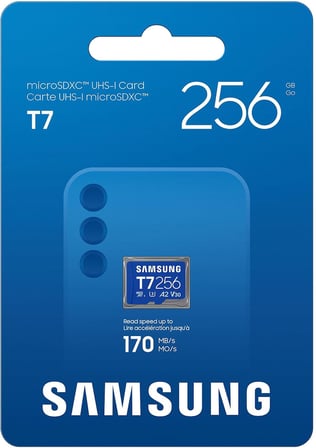 microSDXC T7 256GB, 170 MB/s'ye kadar aktarım hızları
