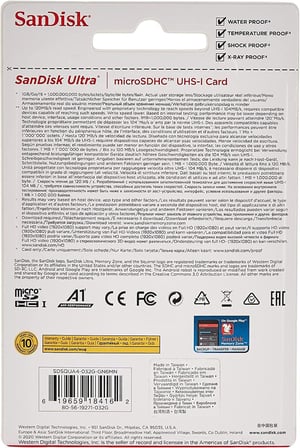 Ultra 32 GB microSDHC 120 MB/s A1 Class 10 UHS-I