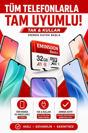 32GB Hafıza Kartı Mini Kamera Ev Araç Güvelik Kamerası Uyumlu Telefon Micro SD Class10