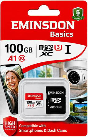 100GB Hafıza Kartı Ev güvenlik Kamerasına Uygun Araç Telefon Tablet Oyun Konsoluna Uyumlu Micro SD Class10
