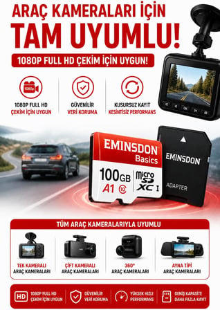 100GB Hafıza Kartı Ev güvenlik Kamerasına Uygun Araç Telefon Tablet Oyun Konsoluna Uyumlu Micro SD Class10