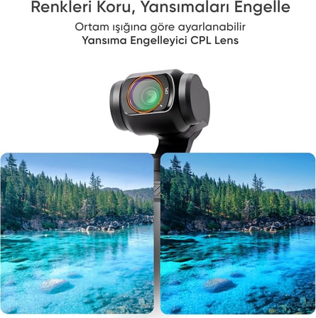 DJI Osmo Pocket 3/4 ile Uyumlu 4'lü Sinematik Filtre Seti - CPL, ND2-32 Değişken ND, Black Mist 1/4, Geniş Açı Lens - Vlogger ve Manyetik Kamera Aksesuarı - Lens Set