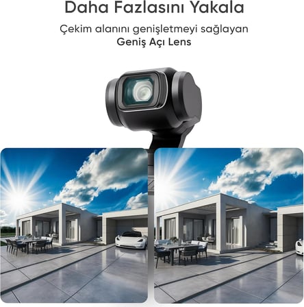 DJI Osmo Pocket 3/4 ile Uyumlu 4'lü Sinematik Filtre Seti - CPL, ND2-32 Değişken ND, Black Mist 1/4, Geniş Açı Lens - Vlogger ve Manyetik Kamera Aksesuarı - Lens Set