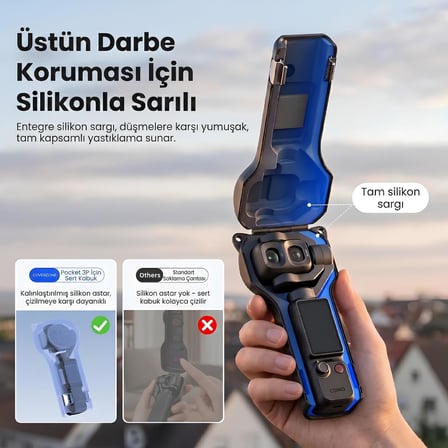 DJI Osmo Pocket 4P ile Uyumlu Altı Açık Koruyucu Çanta 4PSHORT