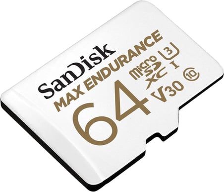 Max Endurance MicroSDHC 64GB SD Adapter For Home Security Cameras & Dashcams, Up To 30,000 Hours, Full HD / 4K Videos, Extreme Endurance, Up To 100/40 MB/s Read/Write Speeds, C10, U3, V30