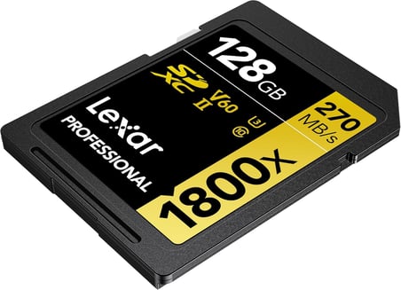 PROF 128GB 1800X SDXC UHS-II 270MB/s read 180MB/s write C10 V60 U3
