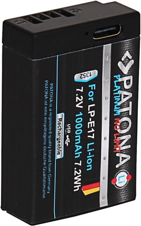 Doğrudan USB girişli Platinum LP-E17 USB pil 1000 mAh - Canon EOS RP R10 77D 200D 250D -1352750D 760D 800D ile uyumlu, 1 X Lp-e17 Usb